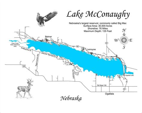 Map Of Lake Mcconaughy Nebraska - College Map