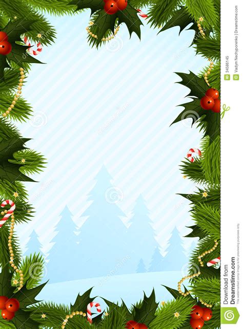 Christmas Card Template with Holly and Candy Canes