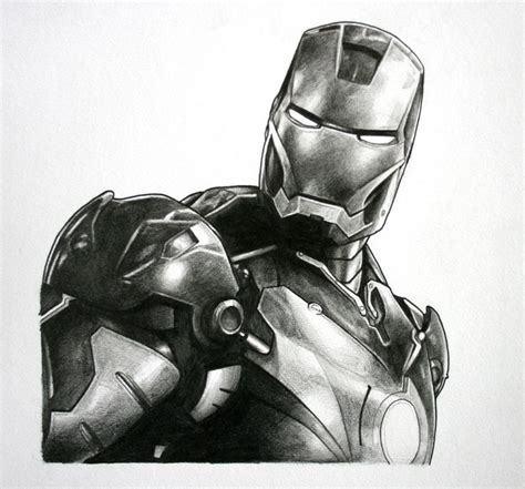 Sketch Realistic Iron Man Drawing - Depp My Fav