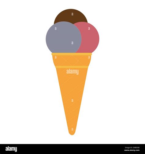 A triple scooped ice cream cone on white Stock Vector Image & Art - Alamy