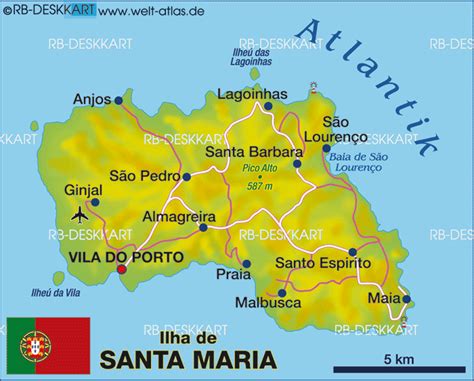 Santa Maria Island Map