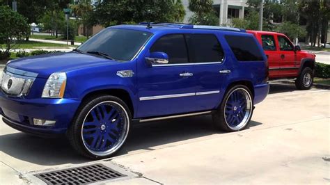 Candy Cobalt Blue Cadillac Escalade on 30" Asantis, STRUT Package - YouTube