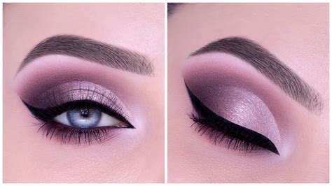 Mauve Cut Crease Tutorial Glam Eye Makeup Look - YouTube