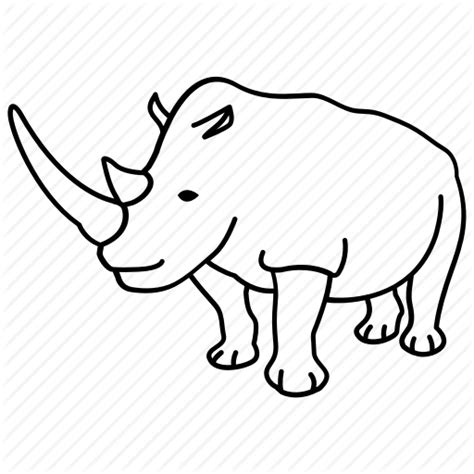 Rhino Outline Drawing at PaintingValley.com | Explore collection of ...