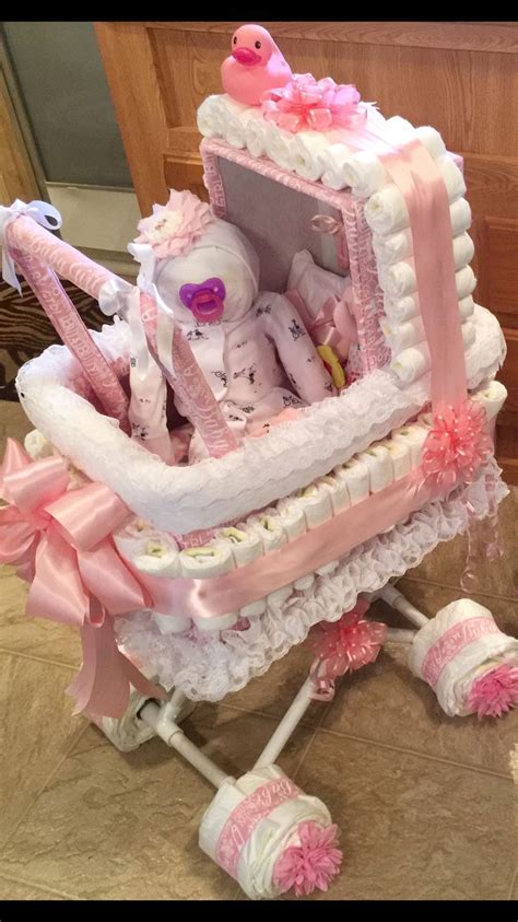 Instead of a diaper cake for baby shower. I made my daughter a Diaper ...