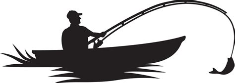 Fisherman in boat silhouette 4791292 Vector Art at Vecteezy