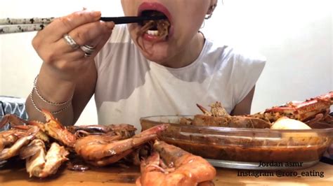 Mukbang eating seafood Octopus, crab, shrimp اكل مأكولات بحرية - YouTube