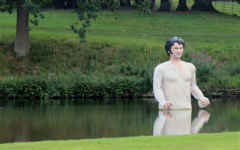 Colin Firth as Mr Darcy in the lake at Lyme Park