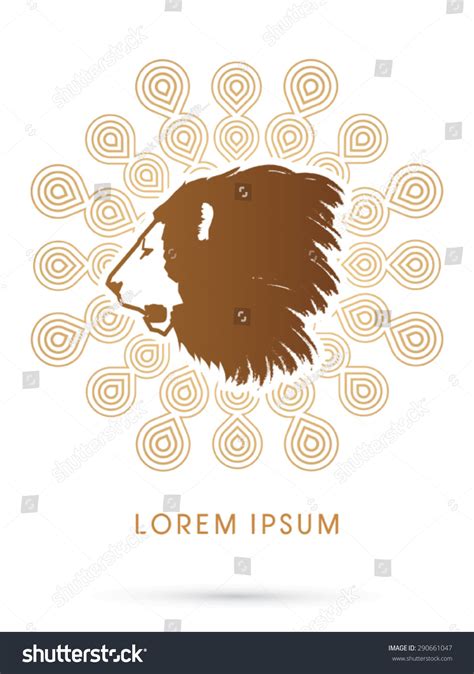 Lion Face Head Side View Designed Stock Vector (Royalty Free) 290661047 ...