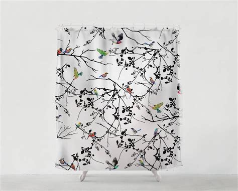 Birds on Branches Shower Curtain Bathroom Art Bohemian - Etsy