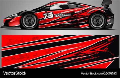 Sport car racing wrap design Royalty Free Vector Image