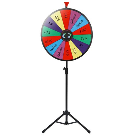 ZENSTYLE 24" Spin Wheel for Prizes with Stand Height Adjustable 14 ...