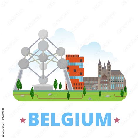 Belgium country design Flat cartoon style web site vector Stock Vector ...