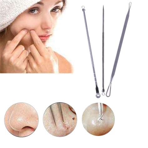 3pcs Acne Needle Pimples Black Head Removal Tool Pointed Head Face Care ...