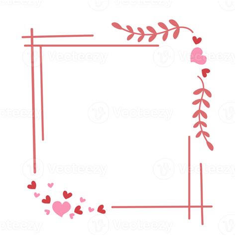 Doodle love frame design 18795134 PNG