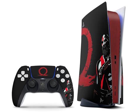 Black God of War PS5 Controller & Console Skin Kratos Ragnarok ...