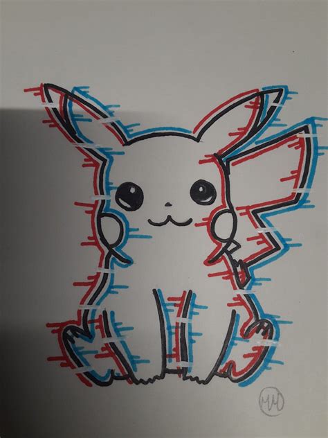 Glitch Effect Drawing | Retro art prints, Pokemon sketch, Marker art