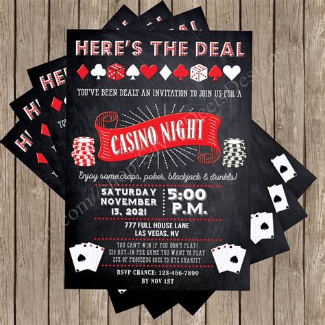 Casino Night Invitation Casino Night Birthday Invitation - Etsy