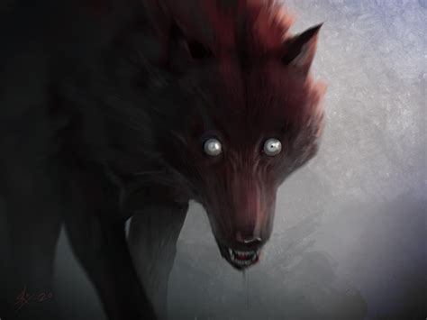 Anime Black And Red Wolf