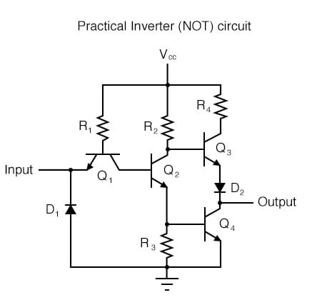 Simple Not Gate Circuit Diagram