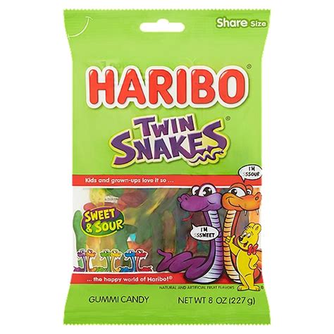 Haribo Twin Snakes Sweet & Sour Gummi Candy Share Size, 8 oz - Fairway