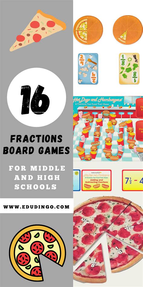 16 Fractions Board Games for Students at School and Home | Fractions ...