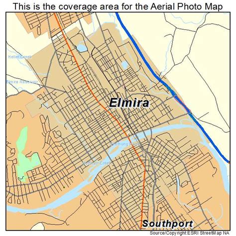 Aerial Photography Map of Elmira, NY New York