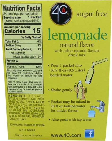 4C Sugar Free Drink Mix Sticks | Sugar free drinks, Mixed drinks, Sugar ...