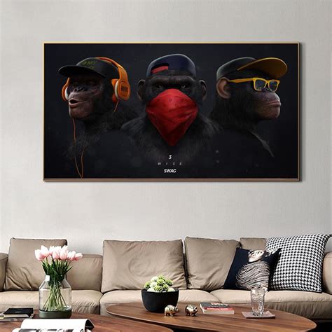 Three Monkeys Wall Art Canvas Print (60x100cm) - Fansee Australia