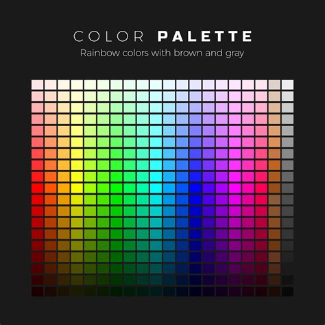 Colorful palette. Full spectrum of colors with brown and gray shades ...