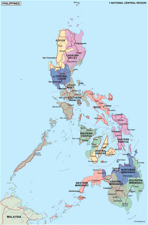 Philippines Political Map. Eps Illustrator Map | Vector Maps