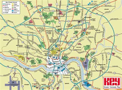 Cincinnati Map Tourist Attractions - ToursMaps.com