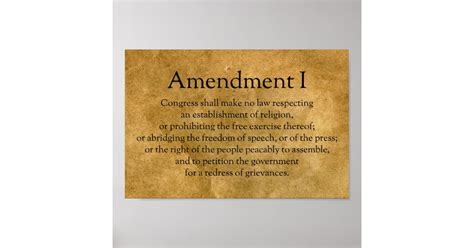 First Amendment to the U.S. Constitution Poster | Zazzle