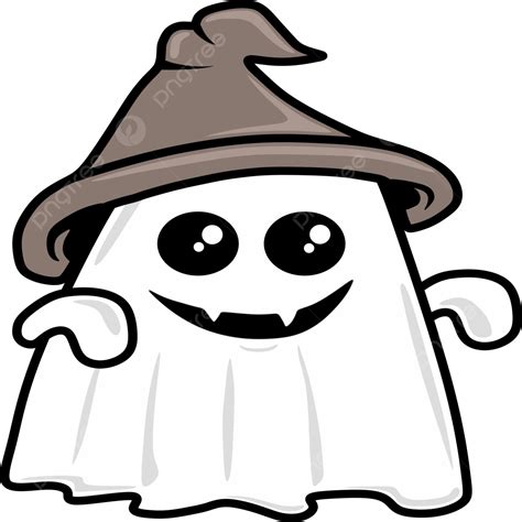 Gambar Hantu Putih Halloween Dengan Topi, Hantu, Topi, Halloween PNG ...