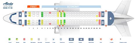 Seat map Boeing 737-400 "Alaska Airlines". Best seats in the plane