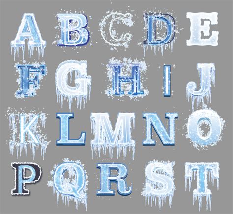 Creative frozen alphabet vector free download