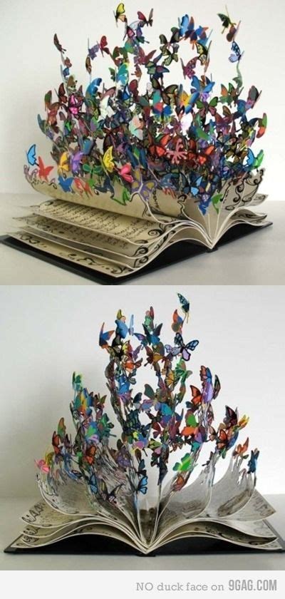 This is amazing! Butterflies coming out of the pages of a book artwork ...