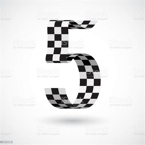 Black And White Ribbon 5 Vector Number Stock Illustration - Download ...