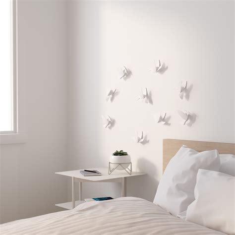 HUMMINGBIRD WALL DECOR SET/9 WHITE - Contemporary Galleries