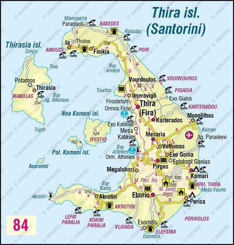 Thira Island Santorini Map • Mapsof.net