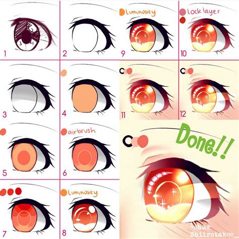 Eye coloring tutorial by Shiirotakee on DeviantArt in 2021 | Anime art ...