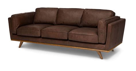 Timber Charme Chocolat Sofa | Sofa, Brown leather sofa, Oak wood trim