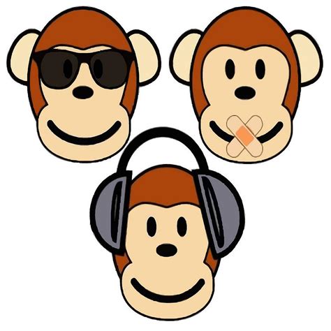 Illustration of Cartoon Three Monkeys See Hear Speak No Evil Digital ...