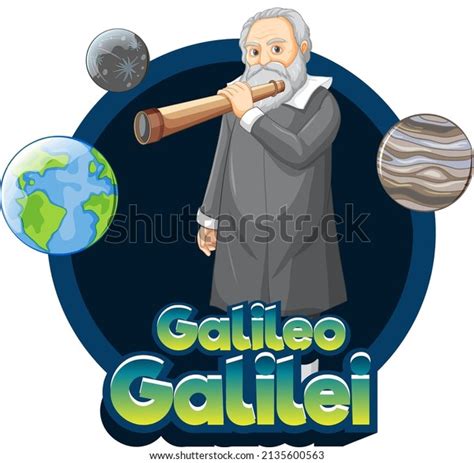 Portrait Galileo Galilei Cartoon Style Illustration Stock Vector ...