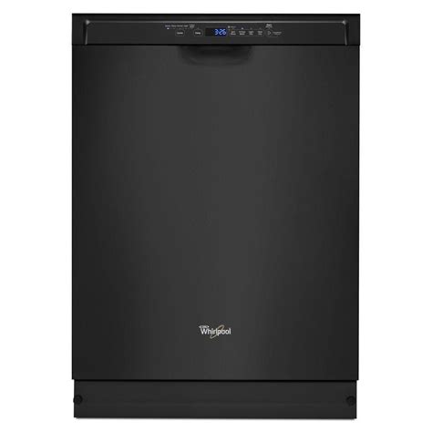 Whirlpool 24 in. Front Control Built-in Tall Tub Dishwasher in Black ...