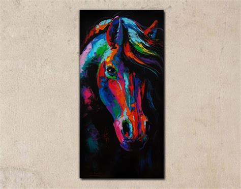 Portrait of Horse Acrylic Painting on Canvas - Etsy