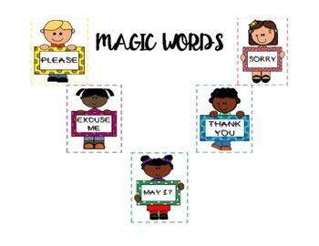 5 Magic Words - FREE CLIPART | Magic words, Words, Word template