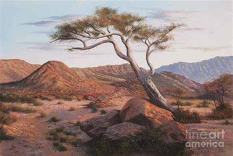 African Kalahari Desert Landscape Painting by Lucas De Wit