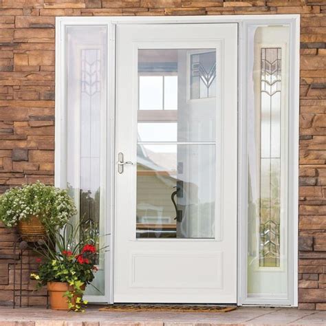 LARSON Savannah White Mid-View Wood Core Storm Door (Common: 32-in x 81 ...