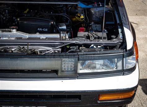 Closeup of a Front Detail of a Toyota Corolla Sprinter Trueno AE86 ...